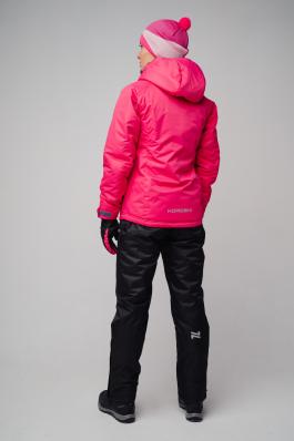 Костюм NORDSKI Motion Raspberry W куртка / Premium Black W брюки утеп. жен. лямки