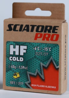 Твердый парафин HF COLD (св.зеленый) Sciatore Pro (с высоким содержанием фтора) -6C/-15C 45гр HFCC45