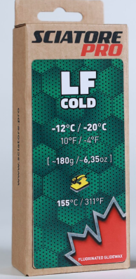 Твердый парафин LF COLD (зеленый) Sciatore Pro (с низким содержанием фтора) -12C/-20C 180гр LFC180