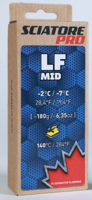 Твердый парафин LF MID (синий) Sciatore Pro (с низким содержанием фтора) -2С/-7С 180гр LFMBL180