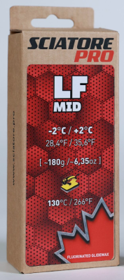 Твердый парафин LF MID (красный) Sciatore Pro (с низким содержанием фтора) -2C/+2C 180гр LFMR180