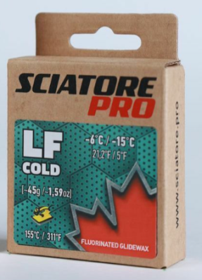 Твердый парафин LF COLD (св.зеленый) Sciatore Pro (с низким содержанием фтора) -6/-15C 45гр LFCC45