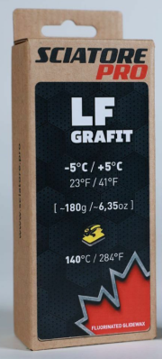 Твердый парафин LF GRAFIT (черный) Sciatore Pro (с низким содержанием фтора) -5C/+5C 180гр LFG180
