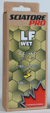 Твердый парафин LF WET (бледн желт) Sciatore Pro (с низким содержанием фтора) 0C/+6C 180гр LFWPY180