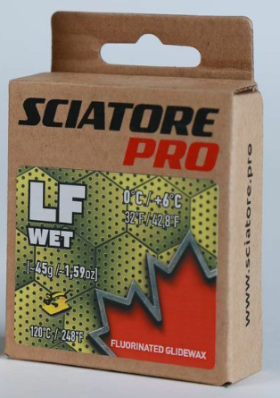 Твердый парафин LF WET (бледн желт) Sciatore Pro (с низким содержанием фтора) 0C/+6C 45гр LFWPY45